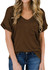 MIHOLL Women's Short Sleeve V-Neck Shirts Loose Casual Tee T-Shirt
