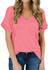 MIHOLL Women's Short Sleeve V-Neck Shirts Loose Casual Tee T-Shirt
