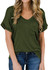 MIHOLL Women's Short Sleeve V-Neck Shirts Loose Casual Tee T-Shirt