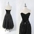 Vintage 80s Scott Mc Clintock Strapless Black Party Dress S