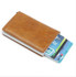Men Aluminium Alloy Credit Card Holder PU Leather Antitheft Automatic Metal RFID Wallet