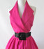Vintage 80's Hot Pink Full Skirt Party Dress S