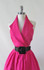 Vintage 80's Hot Pink Full Skirt Party Dress S