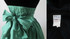 • Vintage 80's Strapless Green Silk Black Velvet Full Skirt Party Dress S