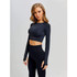 MEND VELOCITY Seamless Sleeved Crop - Black