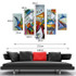 Oil Painting Hand Painted Abstract Landscape Stretched Frame Five Panels Stretched Canvas #4831816