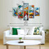 Oil Painting Hand Painted Abstract Landscape Stretched Frame Five Panels Stretched Canvas #4831816
