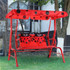 Kids Patio Swing Chair Children Porch Bench Canopy 2 Person Yard Furniture Red