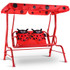 Kids Patio Swing Chair Children Porch Bench Canopy 2 Person Yard Furniture Red