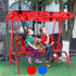 Kids Patio Swing Chair Children Porch Bench Canopy 2 Person Yard Furniture Red