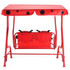Kids Patio Swing Chair Children Porch Bench Canopy 2 Person Yard Furniture Red