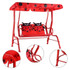 Kids Patio Swing Chair Children Porch Bench Canopy 2 Person Yard Furniture Red