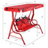 Kids Patio Swing Chair Children Porch Bench Canopy 2 Person Yard Furniture Red