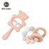 Baby Teether and Rattle Set Wood and Crochet