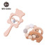 Baby Teether and Rattle Set Wood and Crochet