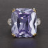 Gemstone Colors Emerald Silver Women Ring
