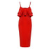 Ruffles Layer Spaghetti Strap Bodycon Dress