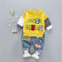 Cotton autumn clothing set casual cartoon striped kid suit children set baby clothing boys clothing girl clothing baby clothes