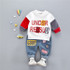 Cotton autumn clothing set casual cartoon striped kid suit children set baby clothing boys clothing girl clothing baby clothes