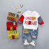 Cotton autumn clothing set casual cartoon striped kid suit children set baby clothing boys clothing girl clothing baby clothes