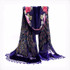 Vintage Peacock 100% Velvet Silk Scarves Chinese Style Women's Beaded Embroidery Shawl Scarf Wrap Long Fringle Pashmina Stole