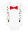Christmas Outfit Baby Boy Red Green Dot Suspenders Red Bow Tie