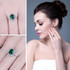 JewPalace Princess Diana Simulated Emerald Ring 925 Sterling Silver Rings for Women Engagement Ring Silver 925 Gemstones Jewelry