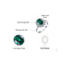 JewPalace Princess Diana Simulated Emerald Ring 925 Sterling Silver Rings for Women Engagement Ring Silver 925 Gemstones Jewelry