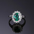 JewPalace Princess Diana Simulated Emerald Ring 925 Sterling Silver Rings for Women Engagement Ring Silver 925 Gemstones Jewelry
