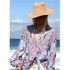 Vintage chic floral printed v-neck lace-up Bohemian Blouse Shirts