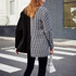Casual Asymmetrical Tweed Lapel Collar Long Sleeve Patchwork Hit Color Jackets