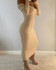 Rib-knit Off Shoulder Bodycon Maxi Dress