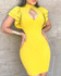 Cut Out Ruffled Sleeve Bodycon Dress