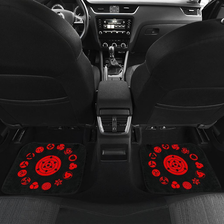 Mangekyo Sharingan Eyes All Signs Naruto in black Car Floor Mats