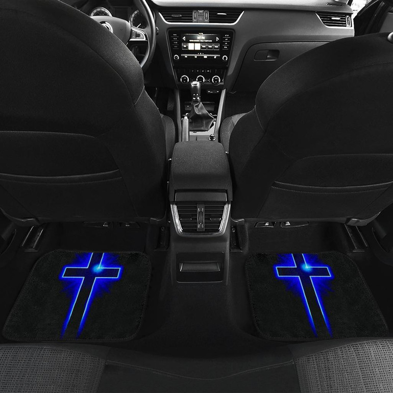 Jesus Blue Cross Car Floor Mats