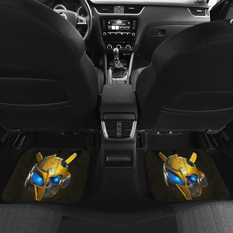 Bumble Bee Face Transformer in dark Car Floor Mats