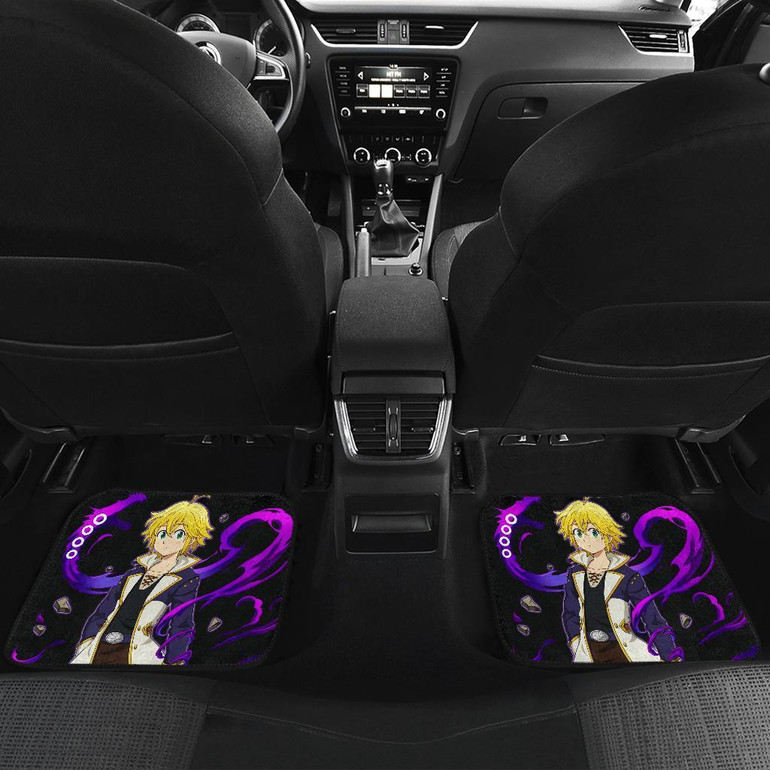 Meliodas Chibi Anime in dark Car Floor Mats