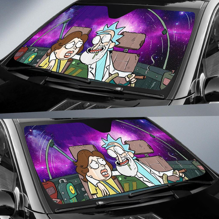 Rick And Morty Space Auto Car Sun Shade Windshield