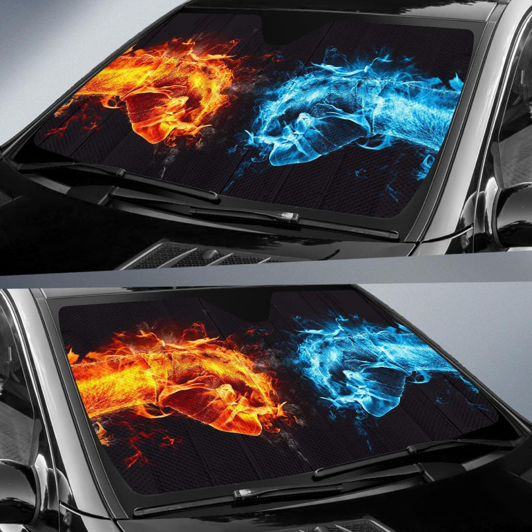 Punch Fire Vs Ice Auto Car Sun Shade Windshield