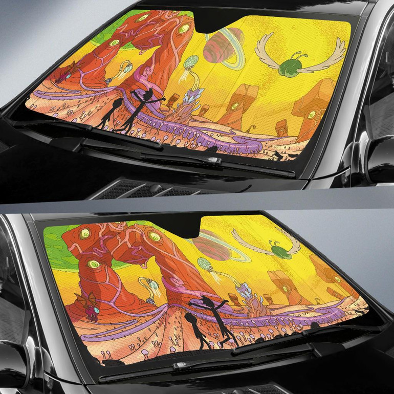 Rick And Morty Walk Auto Car Sun Shade Windshield