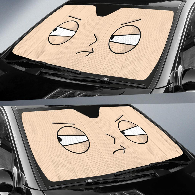 Cartoon Face Funny Auto Car Sun Shade Windshield