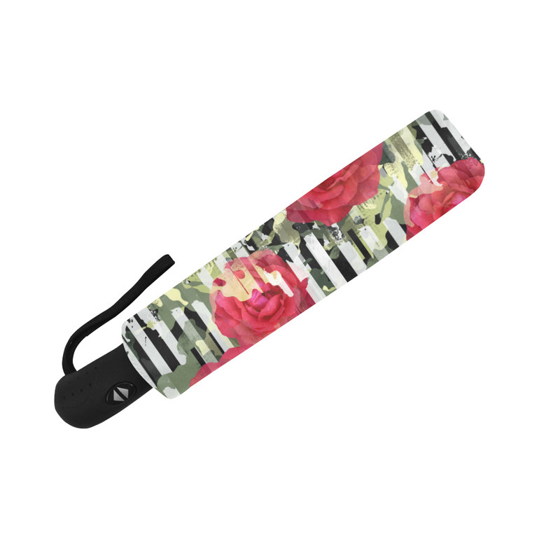Seamless Pattern Floral Camouflage Striped Auto Foldable Umbrella