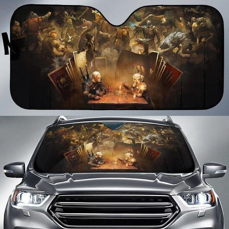 The Witcher Play Card Auto Sun Shade