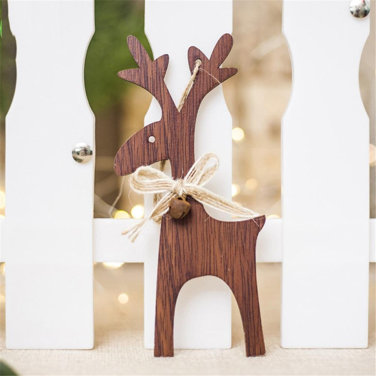 DIY Christmas Deer Wooden Pendant Ornaments