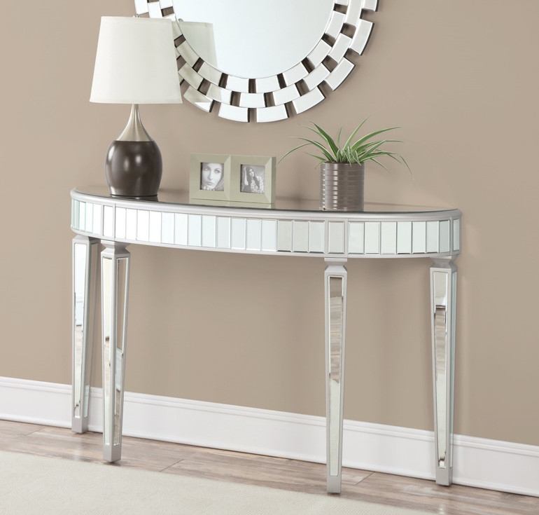 Stella Half Oval Mirrored Console Table