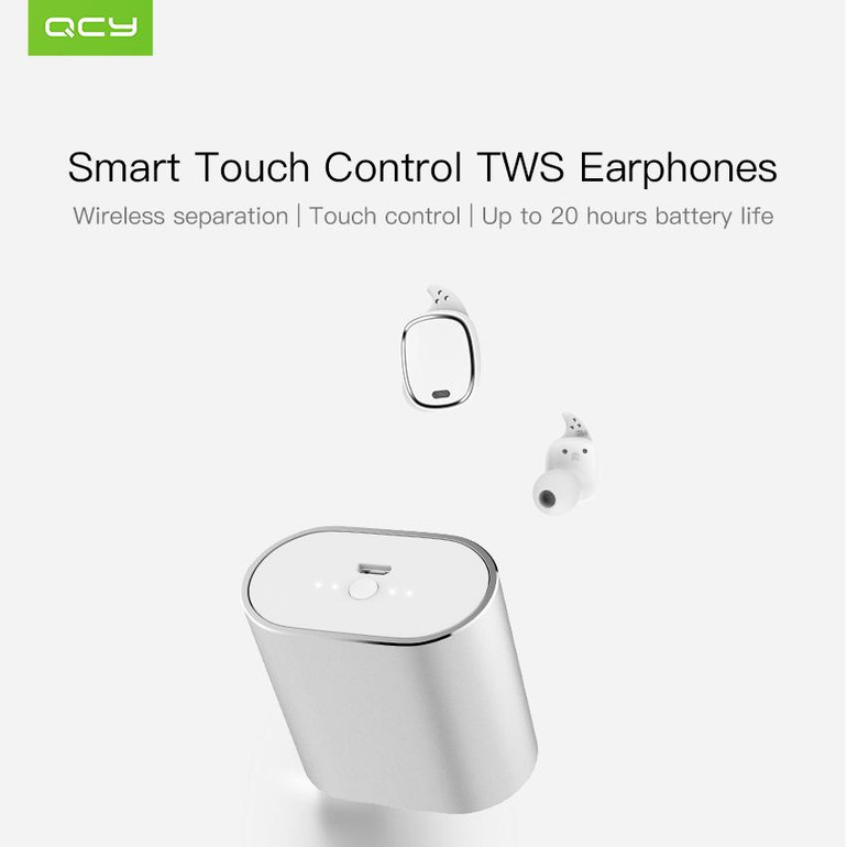 IPX4 Waterproof QCY T1 PRO TWS Touch Control Bluetooth Earphones Wireless Headset Noise Cancelling with MIC,750mAh Charging Case