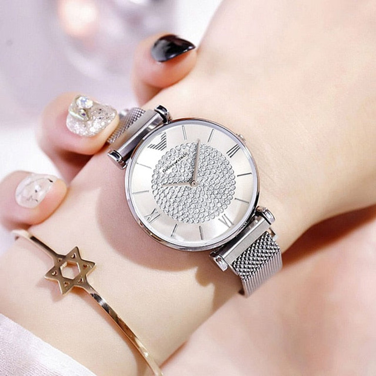 Luxury Diamond Women Watches 2019 Rose Gold Magnetic Ladies Wrist Watches For Women Bracelet Watch Female Clock Relogio Feminino Luxury Diamond Women Watches 2019 Rose Gold Magnetic Ladies Wrist Watches For Women Bracelet Watch Female Clock Relogio Feminino