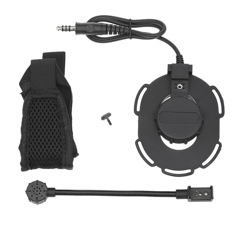 Tactical Microphone Headset PTT Portable Radio Mic Neckband for Walkie Talkie Helmet Communication CS Accessory Black