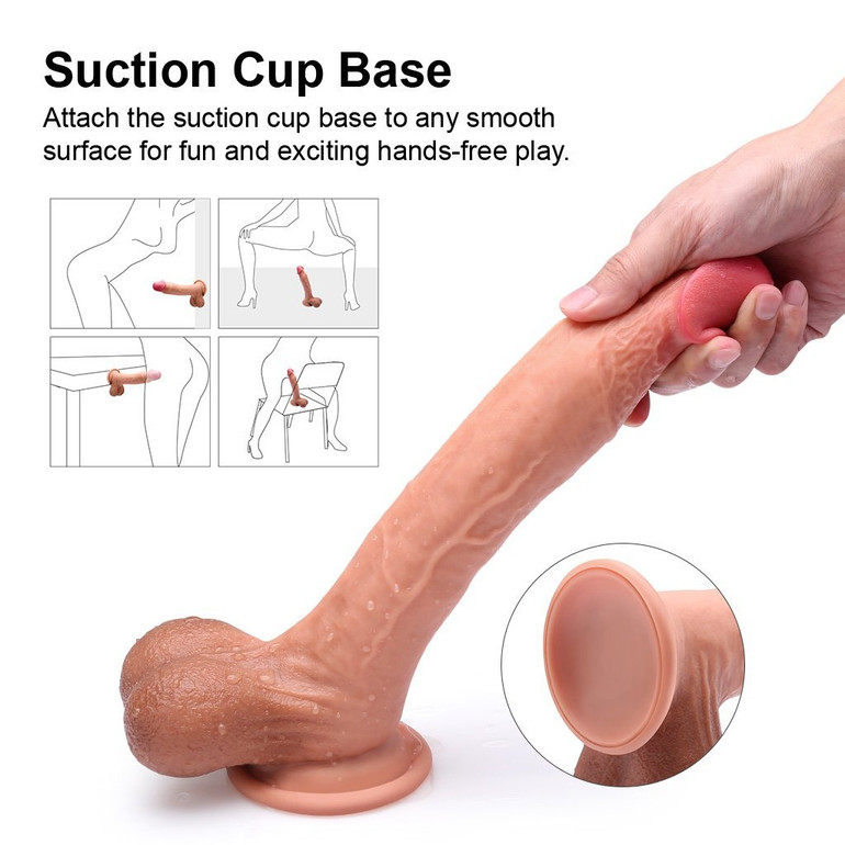 9 Inch Ultra Realistic Dildo (Balls & Suction Cup)