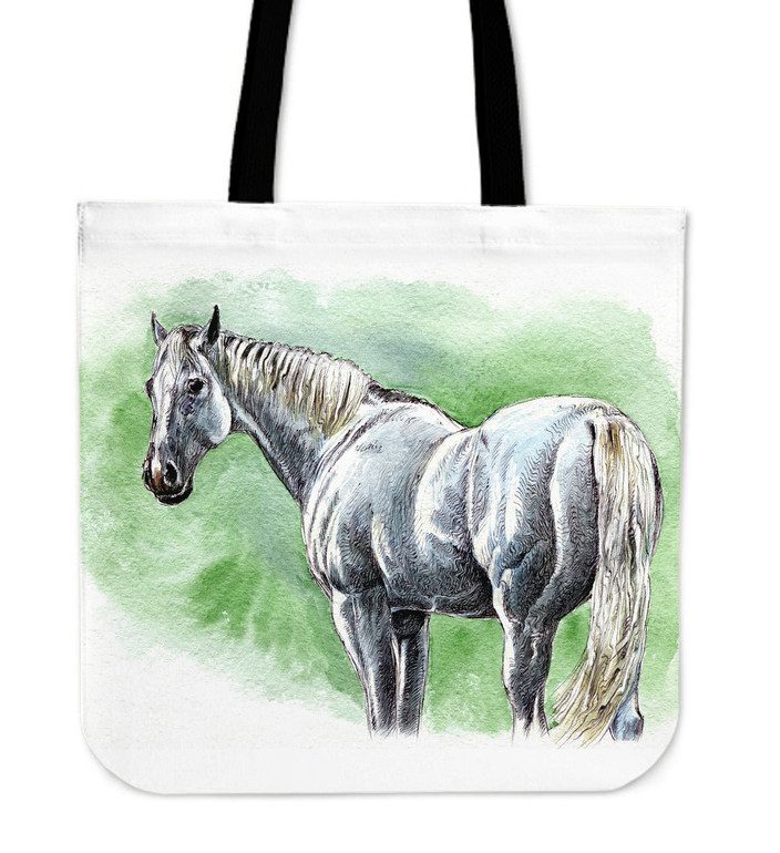 Green Horse Cloth Tote Bag